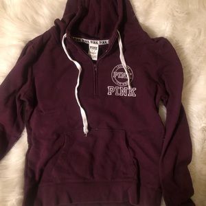 PINK 1/4 zip hoodie